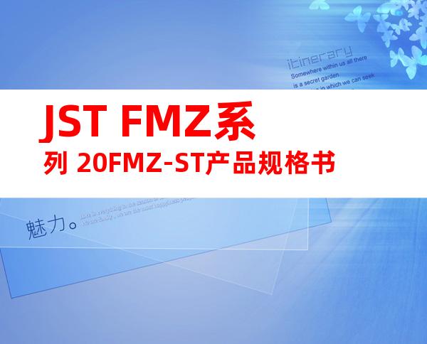 JST FMZ系列 20FMZ-ST产品规格书